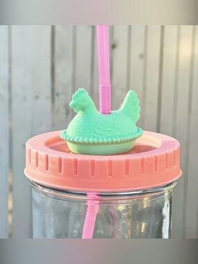 New! Hen on Nest 3D Printed Water Bottle Stanley Straw Topper Chicken Charm